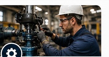 Técnico de mantenimiento industrial reparando maquinaria